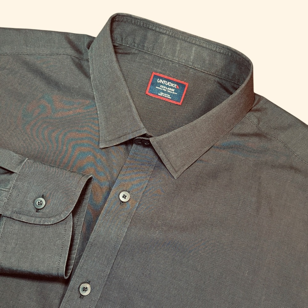 UNTUCKit Black Stone Wrinkle Free Shirt Mens 3XL Button Down Black Long Sleeve